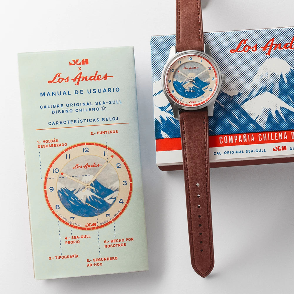 Reloj Dando La Hora x Fósforos Los Andes mov. Sea-Gull 38mm