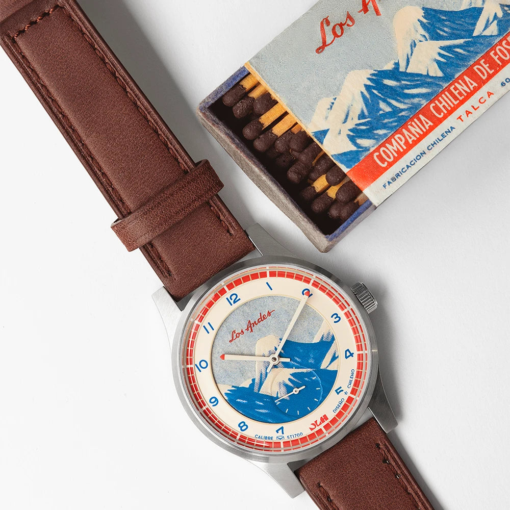 Reloj Dando La Hora x Fósforos Los Andes mov. Sea-Gull 38mm