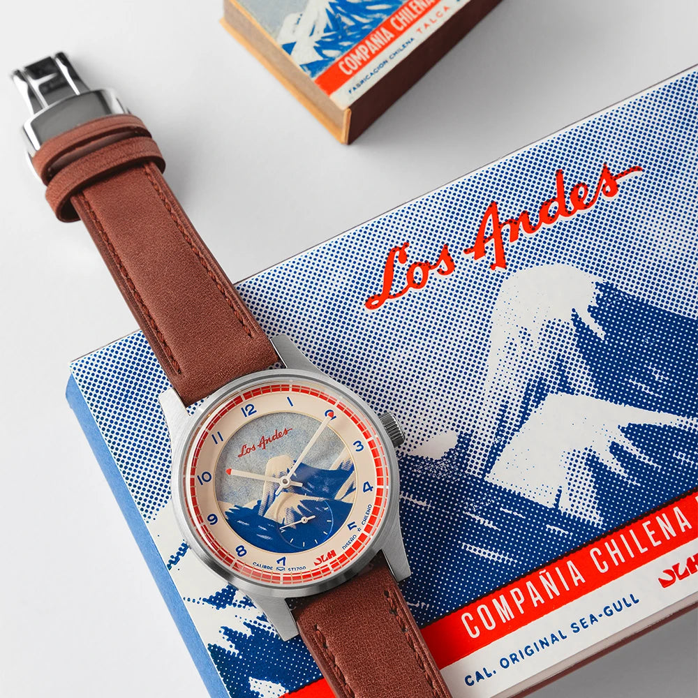 Reloj Dando La Hora x Fósforos Los Andes mov. Sea-Gull 38mm