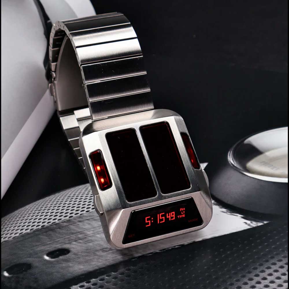 Reloj Benly Design Synchronar Mk1 Plateado Rojo Edición Limitada