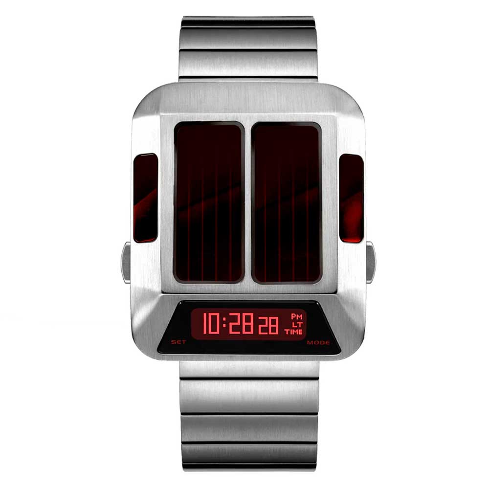 Reloj Benly Design Synchronar Mk1 Plateado Rojo Edición Limitada